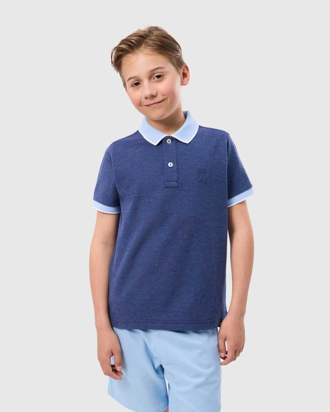 Polos Psycho Bunny Windcrest Pique Polo Shirt Bleu Enfant | IAL-19725634